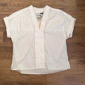NWT$108 Scotch & Soda Women’s Pleated Cotton blouse, Top, White, Small